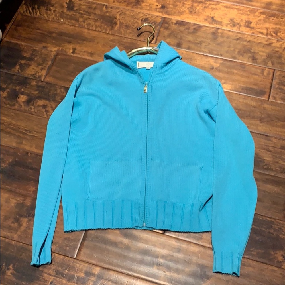 St. John Sport Blue ZIP Sweater